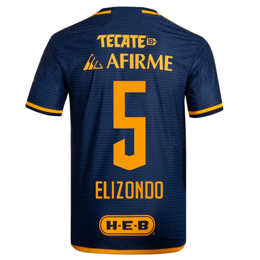 Herren Fußball Fernanda Elizondo #5 Dunkelblau Auswärtstrikot Trikot 2023/24 T-Shirt Luxemburg