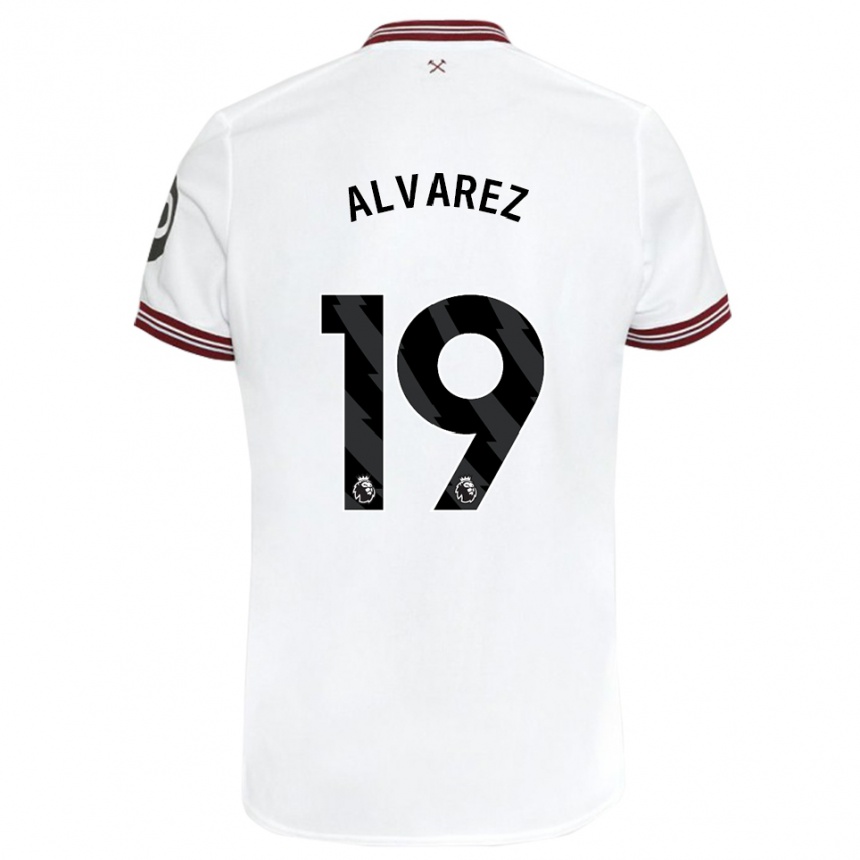 Damen Fußball Edson Alvarez #19 Weiß Auswärtstrikot Trikot 2023/24 T-Shirt Luxemburg