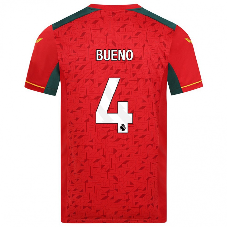 Damen Fußball Santiago Bueno #4 Rot Auswärtstrikot Trikot 2023/24 T-Shirt Luxemburg