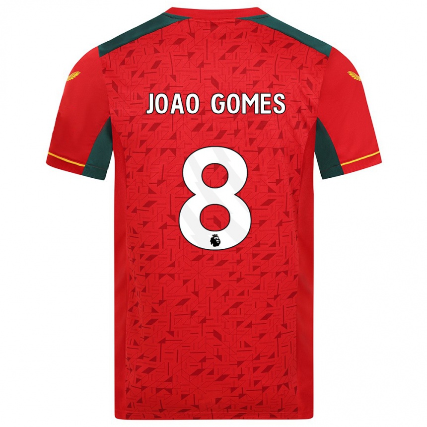 Damen Fußball João Gomes #8 Rot Auswärtstrikot Trikot 2023/24 T-Shirt Luxemburg