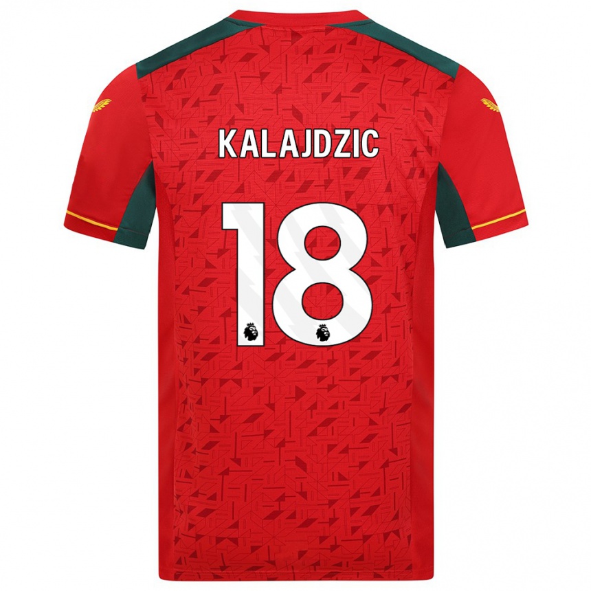 Damen Fußball Sasa Kalajdzic #18 Rot Auswärtstrikot Trikot 2023/24 T-Shirt Luxemburg