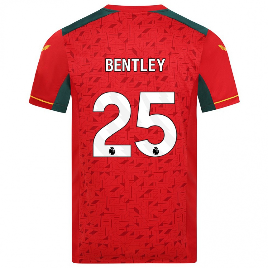 Damen Fußball Daniel Bentley #25 Rot Auswärtstrikot Trikot 2023/24 T-Shirt Luxemburg