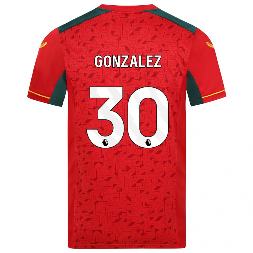 Damen Fußball Enso González #30 Rot Auswärtstrikot Trikot 2023/24 T-Shirt Luxemburg