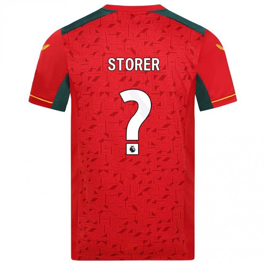 Damen Fußball James Storer #0 Rot Auswärtstrikot Trikot 2023/24 T-Shirt Luxemburg