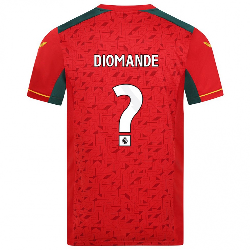 Damen Fußball Muhamed Diomande #0 Rot Auswärtstrikot Trikot 2023/24 T-Shirt Luxemburg