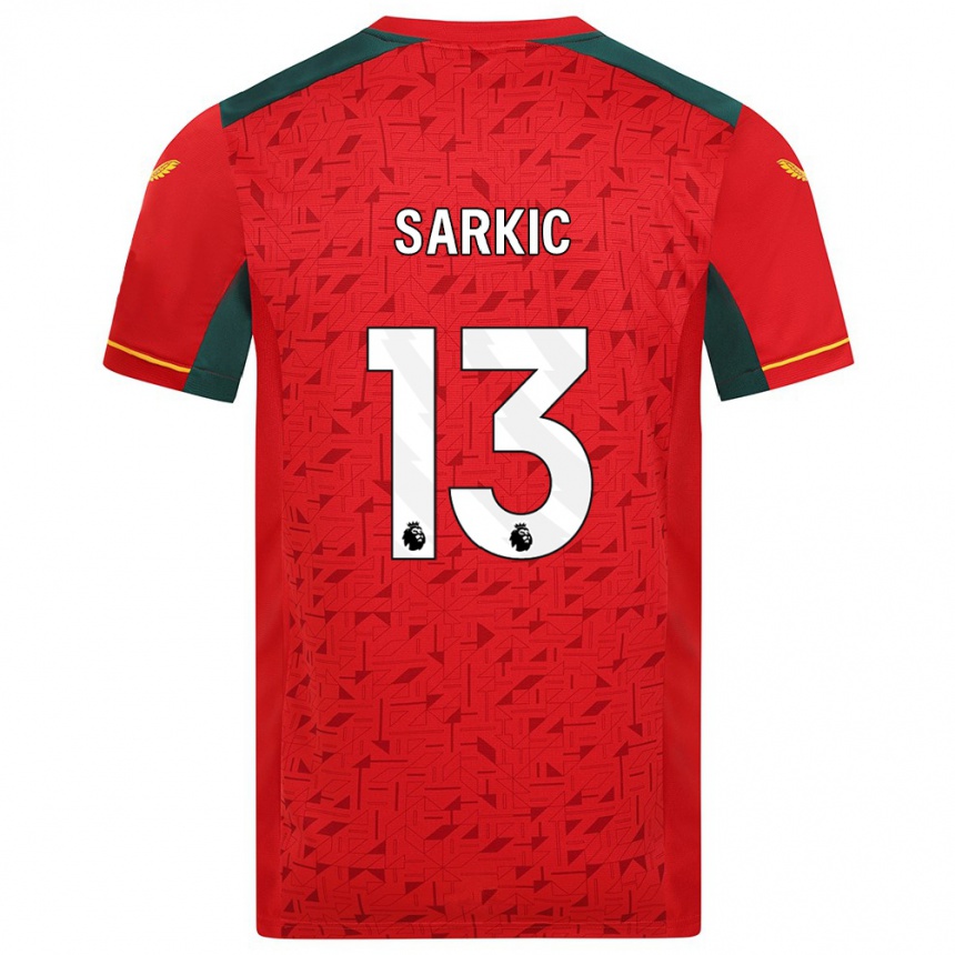 Damen Fußball Matija Sarkic #13 Rot Auswärtstrikot Trikot 2023/24 T-Shirt Luxemburg