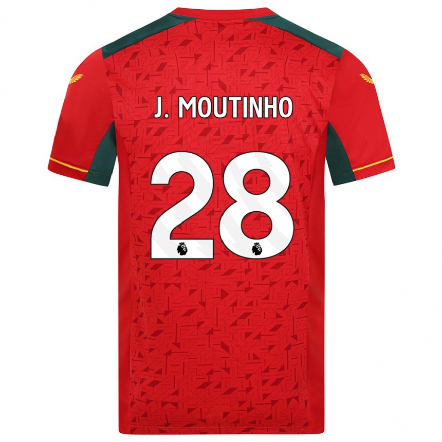 Damen Fußball Joao Moutinho #28 Rot Auswärtstrikot Trikot 2023/24 T-Shirt Luxemburg