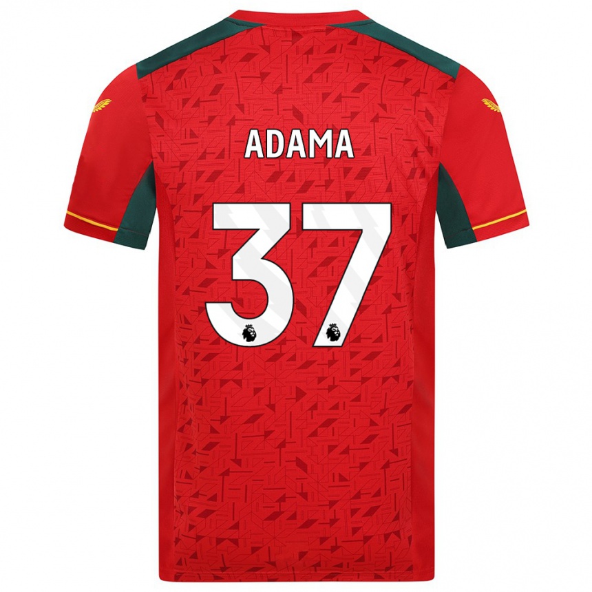 Damen Fußball Adama Traore #37 Rot Auswärtstrikot Trikot 2023/24 T-Shirt Luxemburg