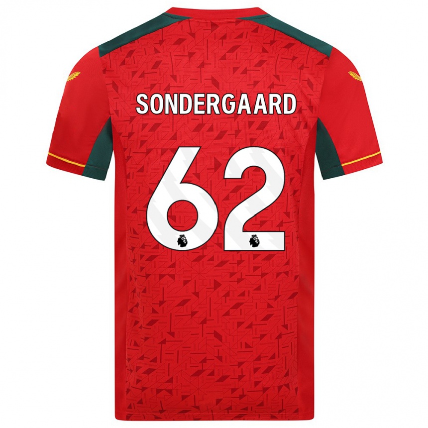 Damen Fußball Andreas Sondergaard #62 Rot Auswärtstrikot Trikot 2023/24 T-Shirt Luxemburg