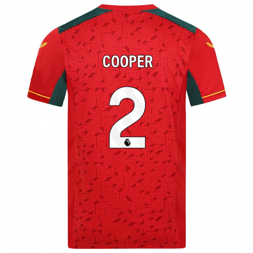 Damen Fußball Laura Cooper #2 Rot Auswärtstrikot Trikot 2023/24 T-Shirt Luxemburg