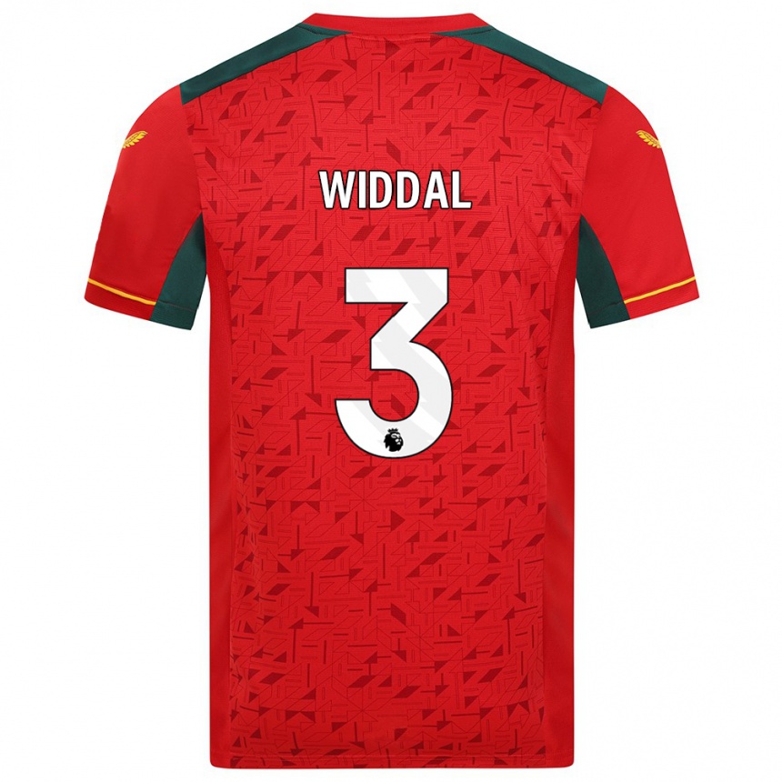 Damen Fußball Natalie Widdal #3 Rot Auswärtstrikot Trikot 2023/24 T-Shirt Luxemburg