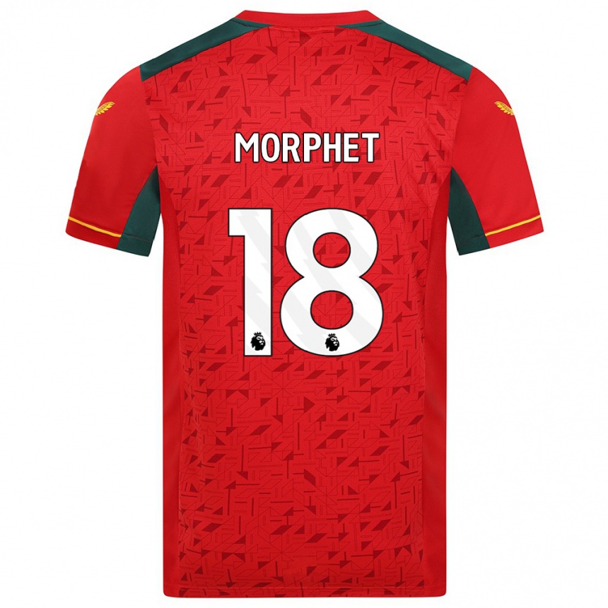 Damen Fußball Anna Morphet #18 Rot Auswärtstrikot Trikot 2023/24 T-Shirt Luxemburg