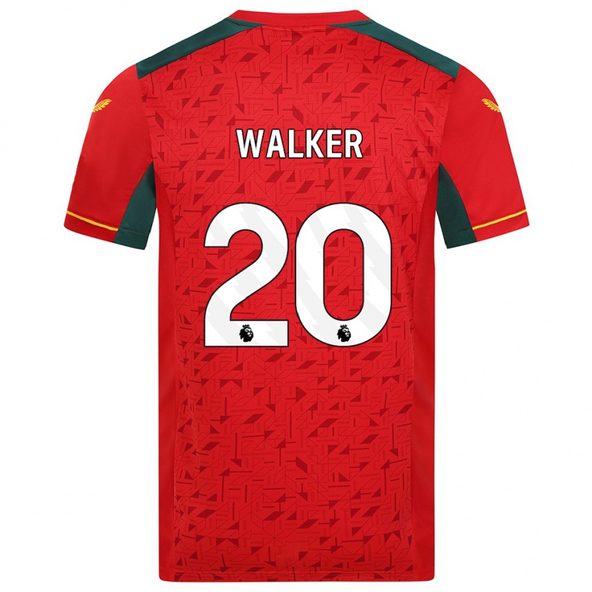 Damen Fußball Lowri Walker #20 Rot Auswärtstrikot Trikot 2023/24 T-Shirt Luxemburg