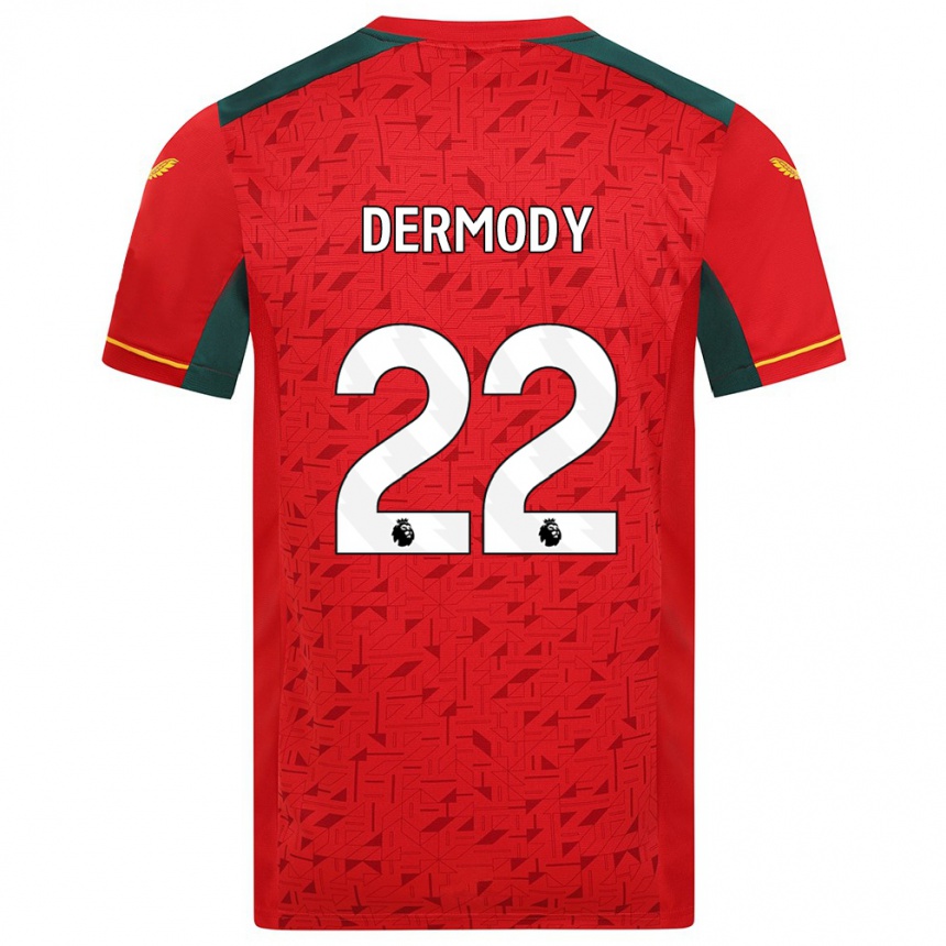 Damen Fußball Helen Dermody #22 Rot Auswärtstrikot Trikot 2023/24 T-Shirt Luxemburg