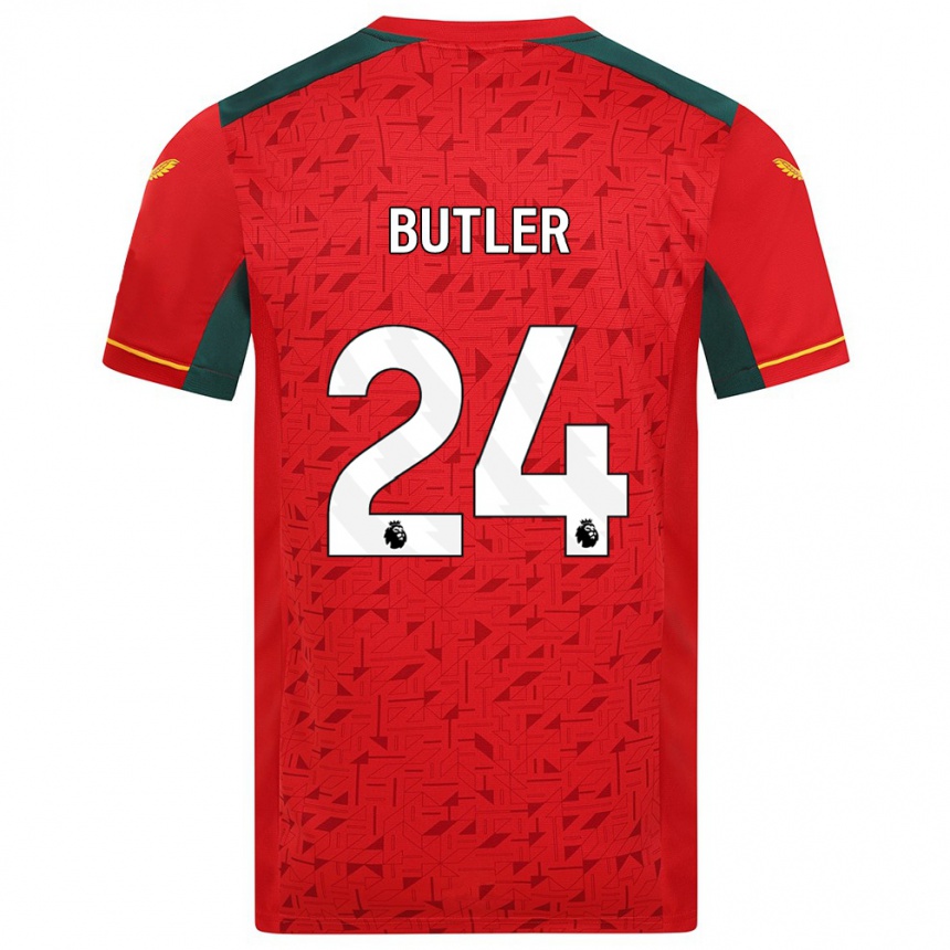 Damen Fußball Elli Butler #24 Rot Auswärtstrikot Trikot 2023/24 T-Shirt Luxemburg