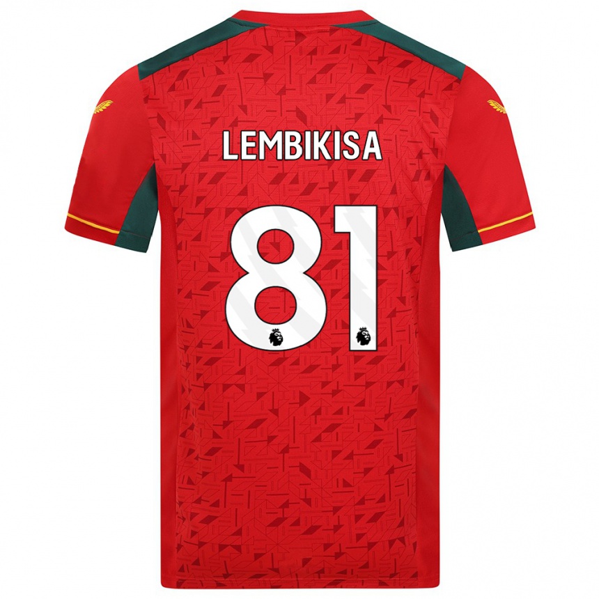 Damen Fußball Dexter Lembikisa #81 Rot Auswärtstrikot Trikot 2023/24 T-Shirt Luxemburg