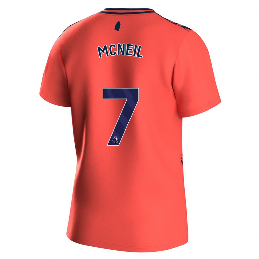 Damen Fußball Dwight Mcneil #7 Koralle Auswärtstrikot Trikot 2023/24 T-Shirt Luxemburg