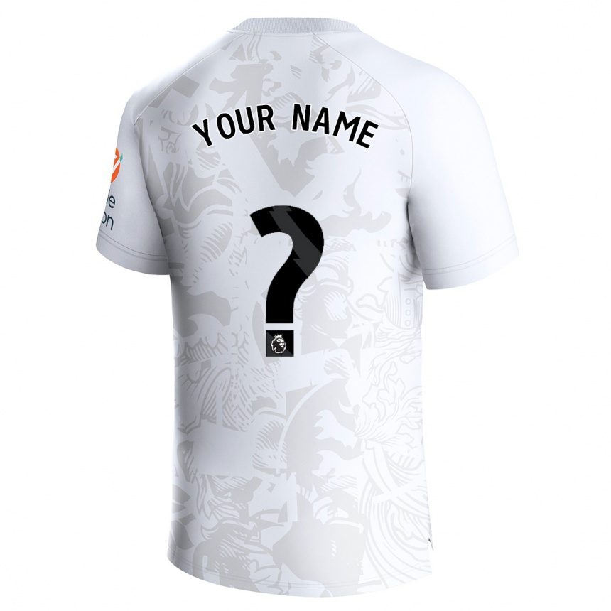 Damen Fußball Ihren Namen #0 Weiß Auswärtstrikot Trikot 2023/24 T-Shirt Luxemburg