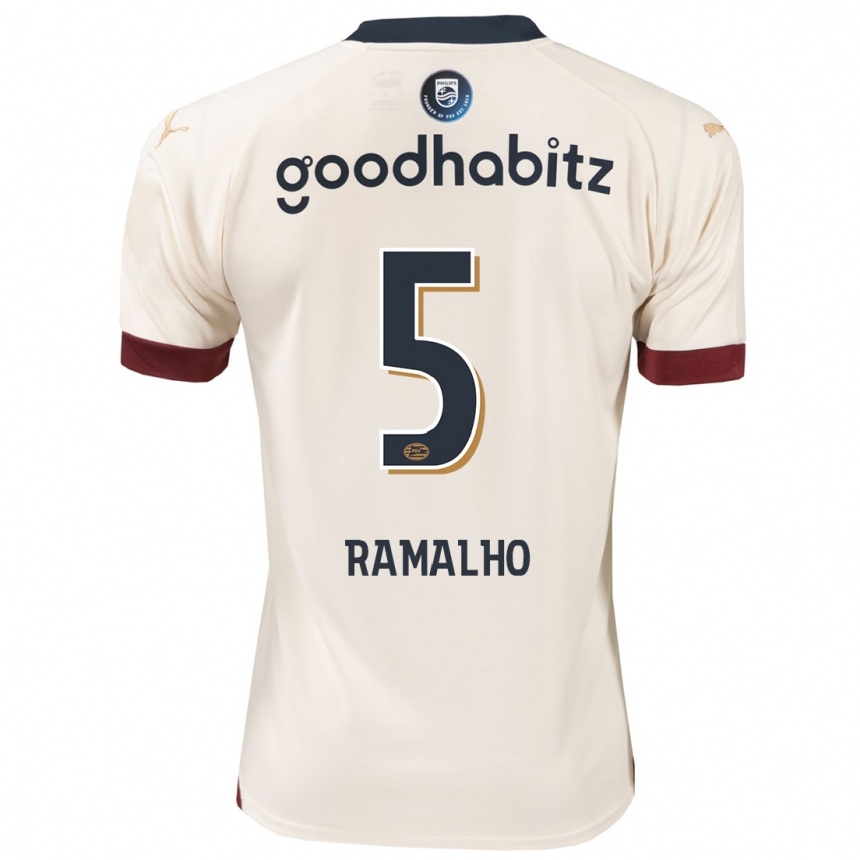 Damen Fußball André Ramalho #5 Cremefarben Auswärtstrikot Trikot 2023/24 T-Shirt Luxemburg