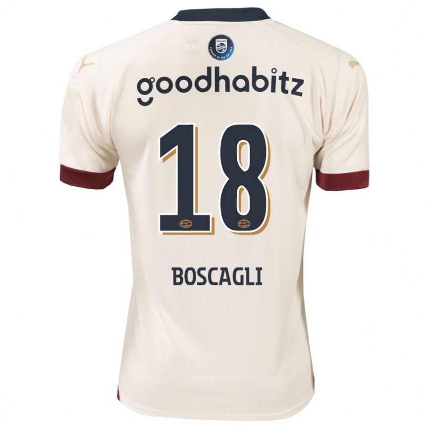 Damen Fußball Olivier Boscagli #18 Cremefarben Auswärtstrikot Trikot 2023/24 T-Shirt Luxemburg