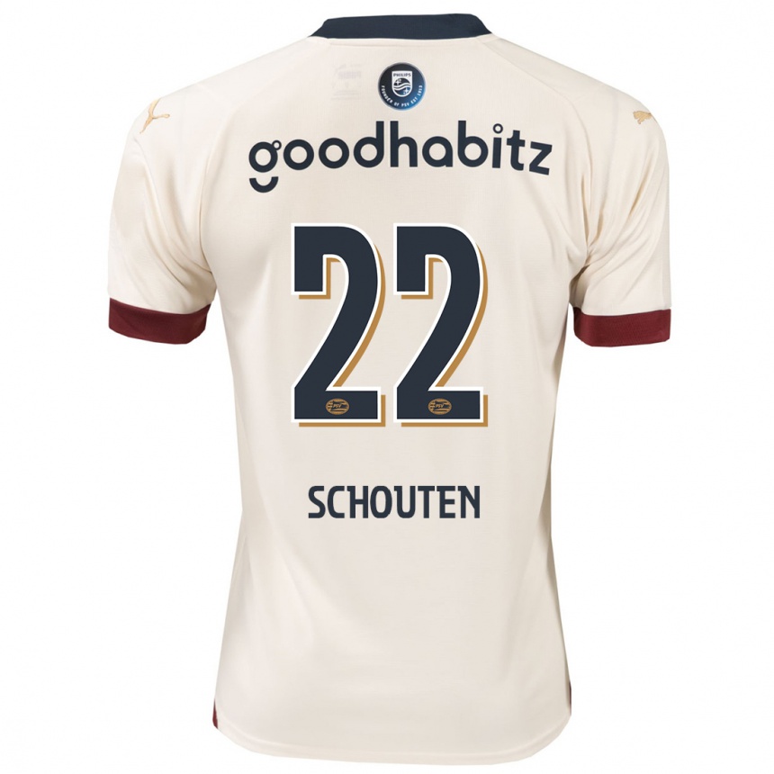 Damen Fußball Jerdy Schouten #22 Cremefarben Auswärtstrikot Trikot 2023/24 T-Shirt Luxemburg