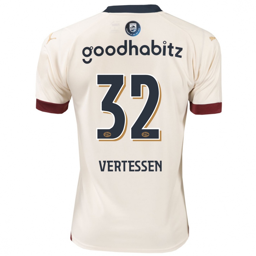 Damen Fußball Yorbe Vertessen #32 Cremefarben Auswärtstrikot Trikot 2023/24 T-Shirt Luxemburg