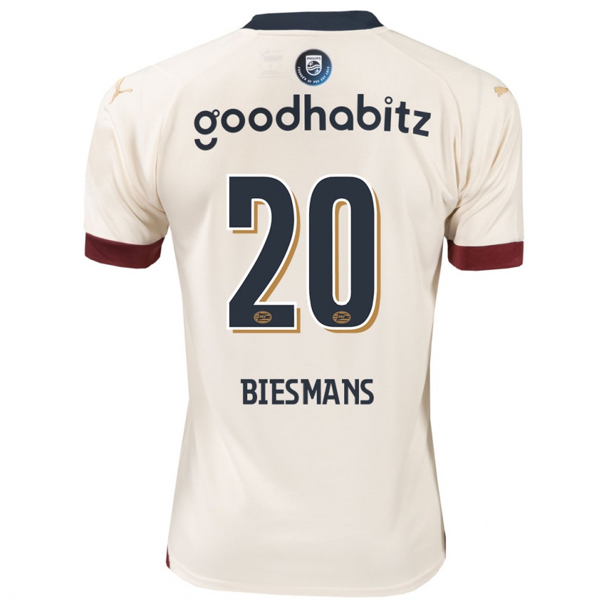 Damen Fußball Julie Biesmans #20 Cremefarben Auswärtstrikot Trikot 2023/24 T-Shirt Luxemburg