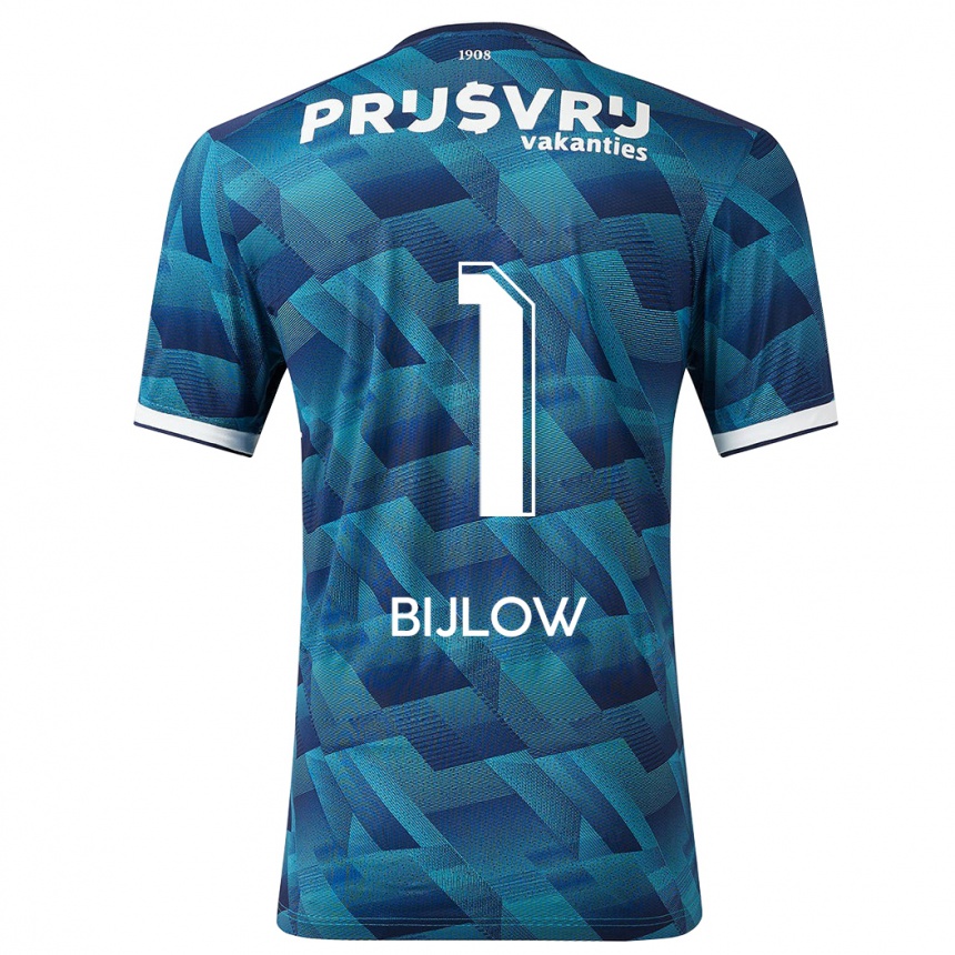 Damen Fußball Justin Bijlow #1 Blau Auswärtstrikot Trikot 2023/24 T-Shirt Luxemburg