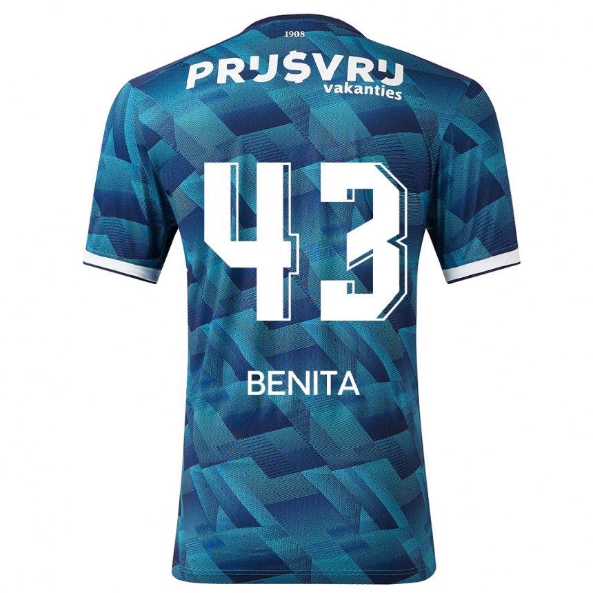 Damen Fußball Mimeirhel Benita #43 Blau Auswärtstrikot Trikot 2023/24 T-Shirt Luxemburg