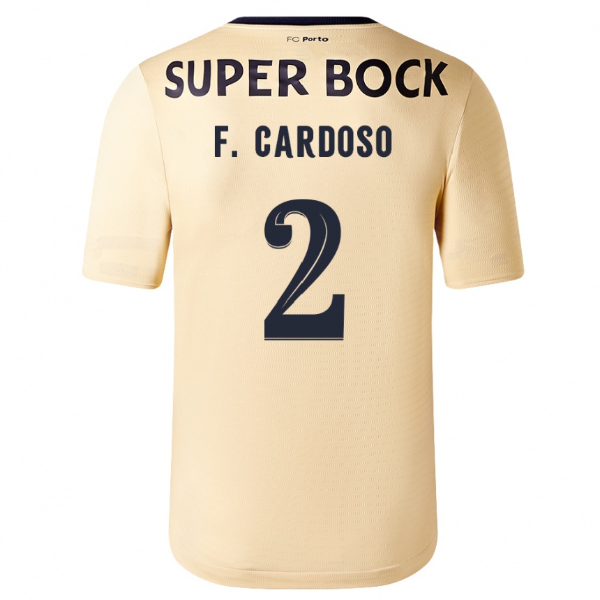 Damen Fußball Fábio Cardoso #2 Beige-Gold Auswärtstrikot Trikot 2023/24 T-Shirt Luxemburg