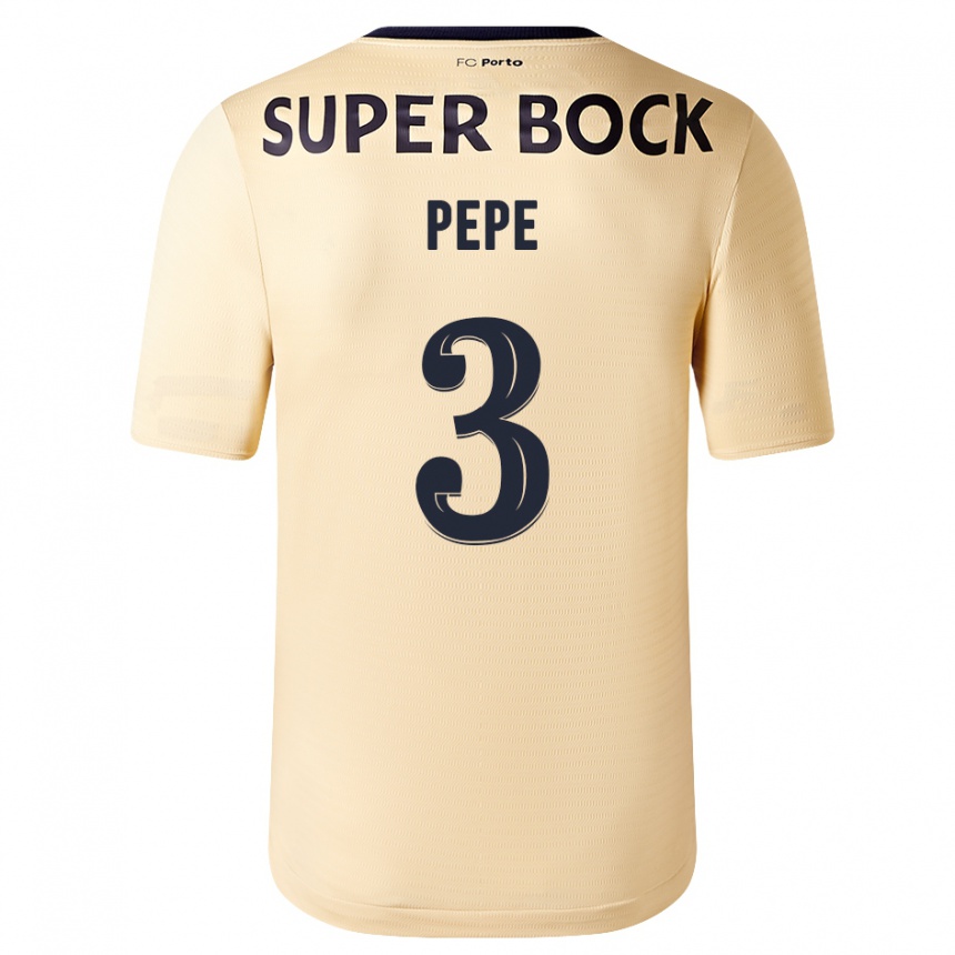 Damen Fußball Pepe #3 Beige-Gold Auswärtstrikot Trikot 2023/24 T-Shirt Luxemburg