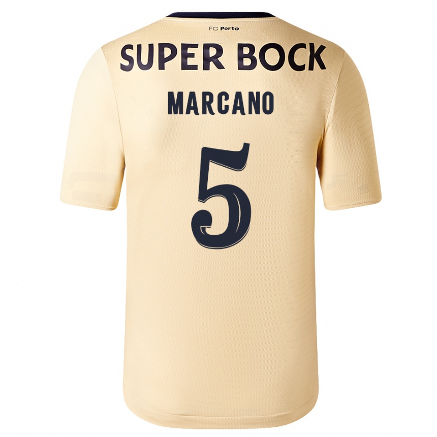 Damen Fußball Iván Marcano #5 Beige-Gold Auswärtstrikot Trikot 2023/24 T-Shirt Luxemburg