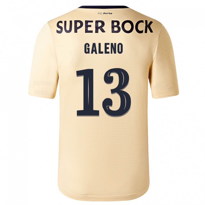 Damen Fußball Galeno #13 Beige-Gold Auswärtstrikot Trikot 2023/24 T-Shirt Luxemburg