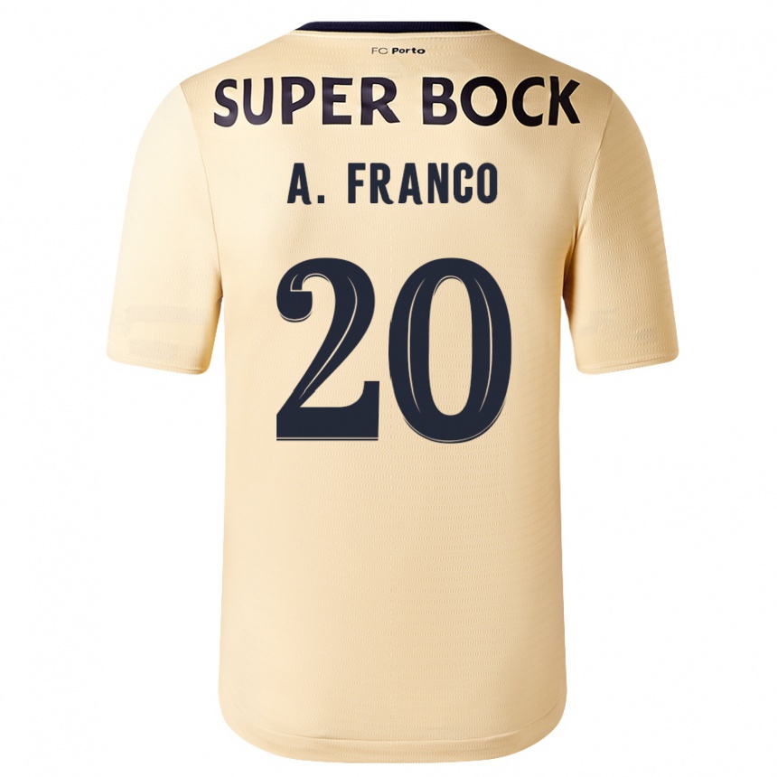 Damen Fußball André Franco #20 Beige-Gold Auswärtstrikot Trikot 2023/24 T-Shirt Luxemburg