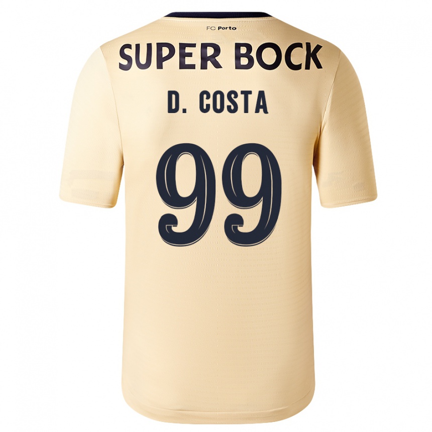 Damen Fußball Diogo Costa #99 Beige-Gold Auswärtstrikot Trikot 2023/24 T-Shirt Luxemburg