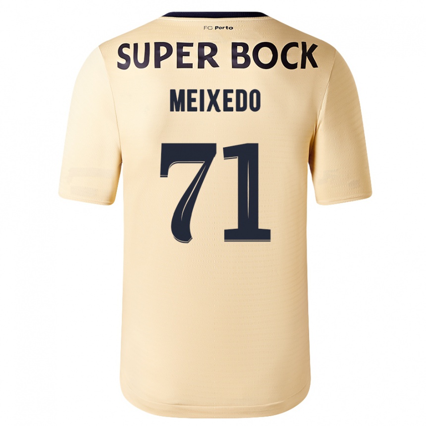 Damen Fußball Francisco Meixedo #71 Beige-Gold Auswärtstrikot Trikot 2023/24 T-Shirt Luxemburg