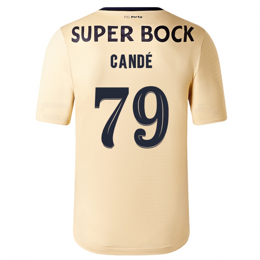 Damen Fußball Umaro Candé #79 Beige-Gold Auswärtstrikot Trikot 2023/24 T-Shirt Luxemburg