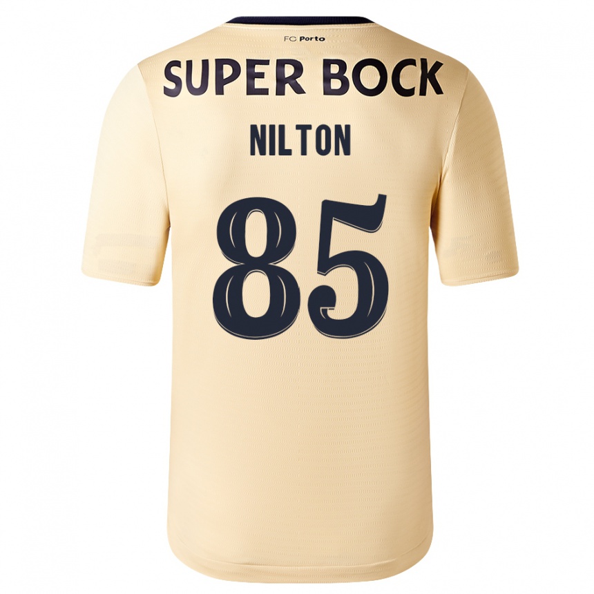 Damen Fußball Nilton #85 Beige-Gold Auswärtstrikot Trikot 2023/24 T-Shirt Luxemburg