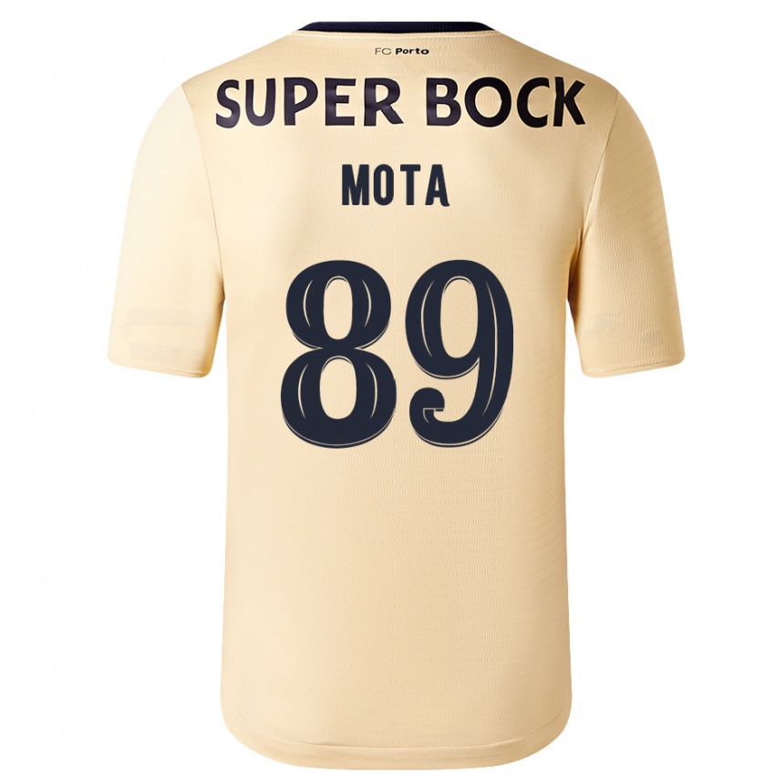 Damen Fußball Luís Mota #89 Beige-Gold Auswärtstrikot Trikot 2023/24 T-Shirt Luxemburg