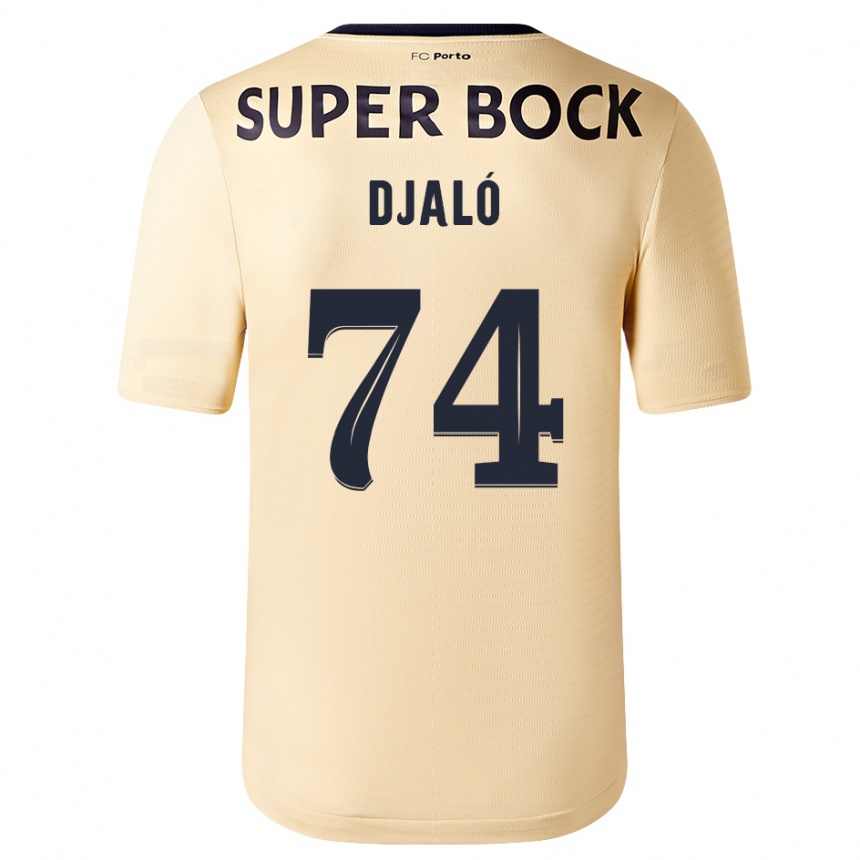 Damen Fußball Ussumane Djaló #74 Beige-Gold Auswärtstrikot Trikot 2023/24 T-Shirt Luxemburg