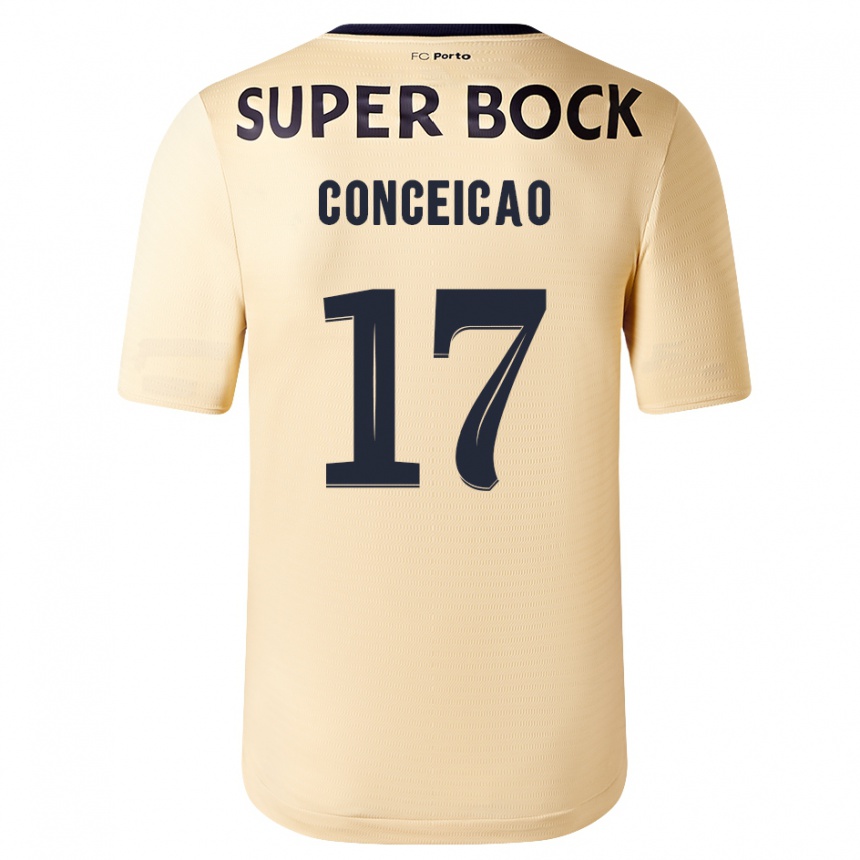 Damen Fußball Rodrigo Conceicao #17 Beige-Gold Auswärtstrikot Trikot 2023/24 T-Shirt Luxemburg