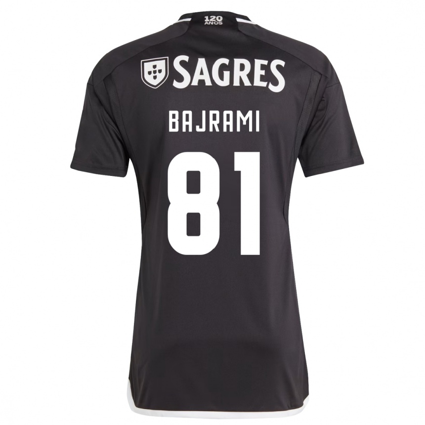 Damen Fußball Adrian Bajrami #81 Schwarz Auswärtstrikot Trikot 2023/24 T-Shirt Luxemburg