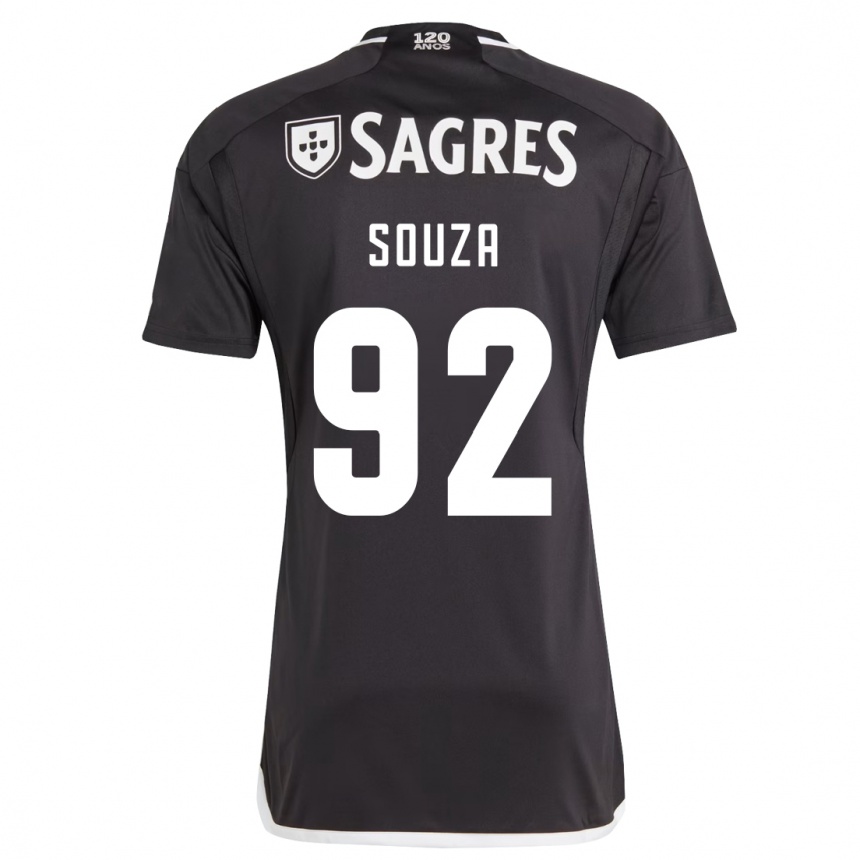 Damen Fußball Pedro Souza #92 Schwarz Auswärtstrikot Trikot 2023/24 T-Shirt Luxemburg