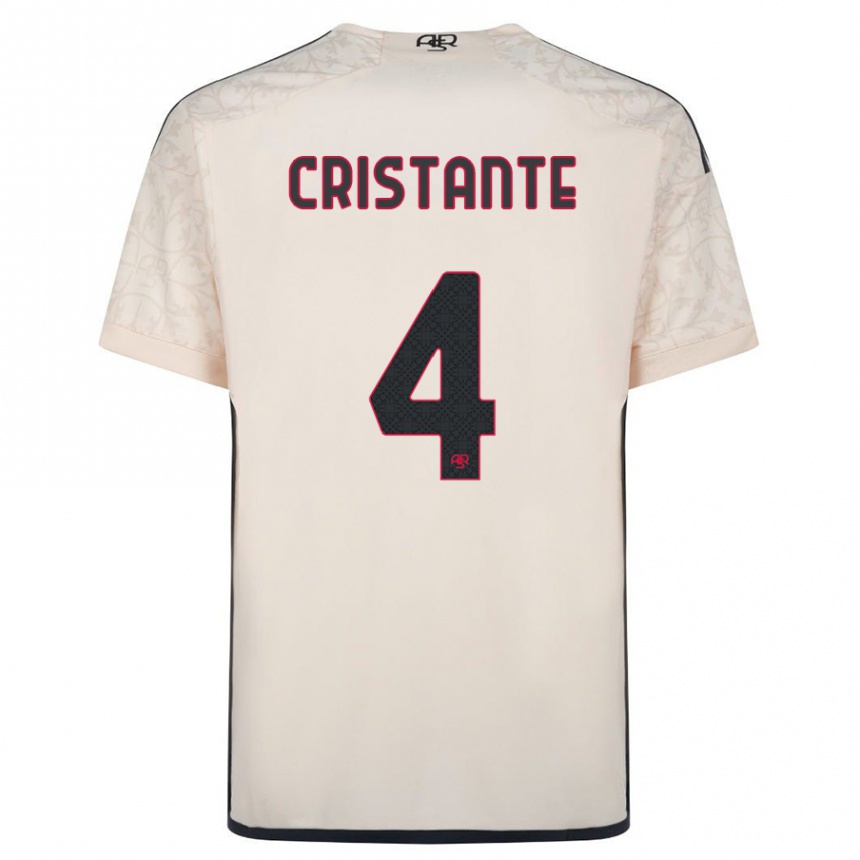 Damen Fußball Bryan Cristante #4 Cremefarben Auswärtstrikot Trikot 2023/24 T-Shirt Luxemburg