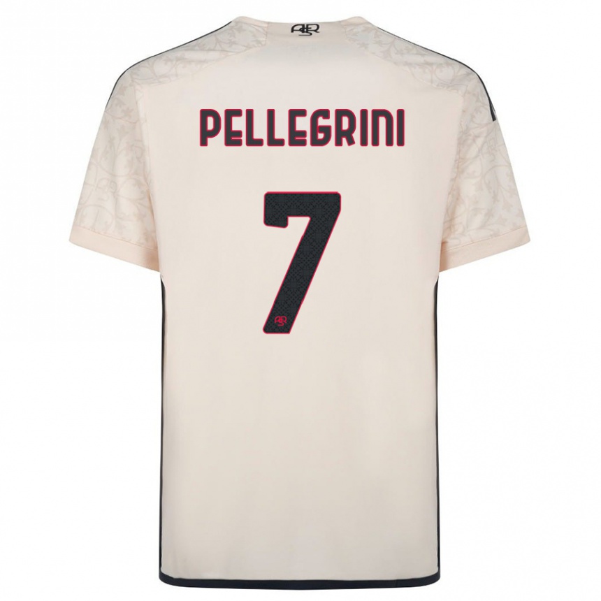 Damen Fußball Lorenzo Pellegrini #7 Cremefarben Auswärtstrikot Trikot 2023/24 T-Shirt Luxemburg