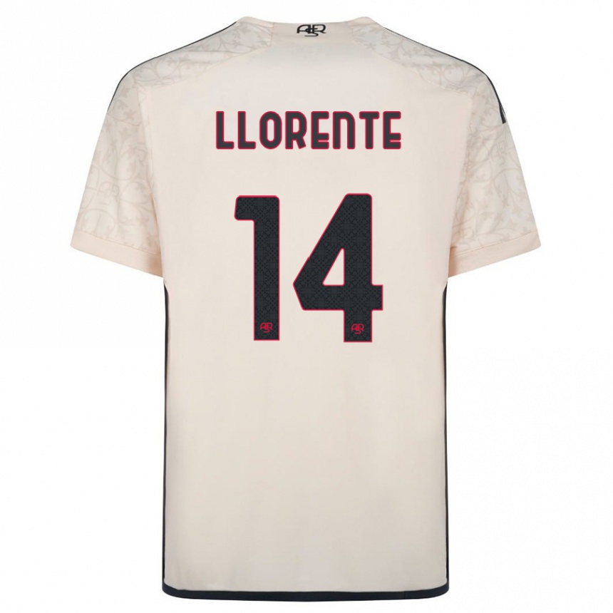 Damen Fußball Diego Llorente #14 Cremefarben Auswärtstrikot Trikot 2023/24 T-Shirt Luxemburg