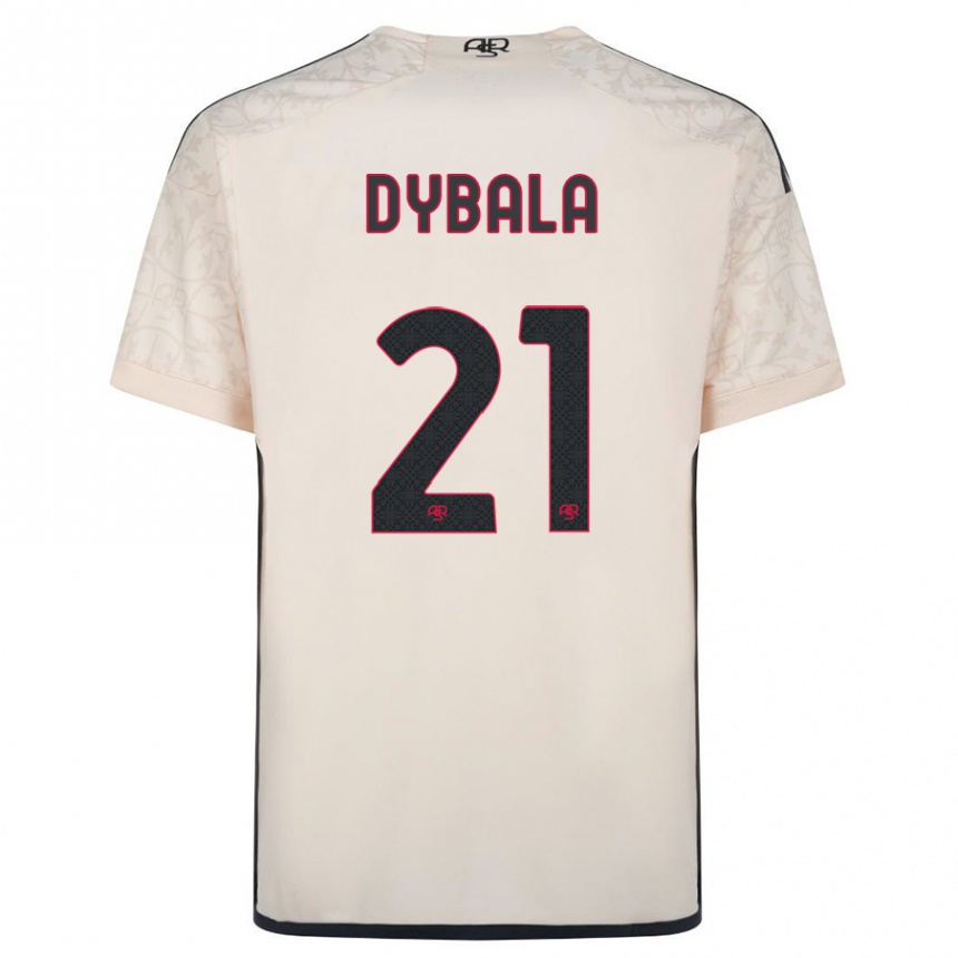 Damen Fußball Paulo Dybala #21 Cremefarben Auswärtstrikot Trikot 2023/24 T-Shirt Luxemburg