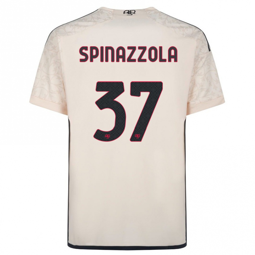 Damen Fußball Leonardo Spinazzola #37 Cremefarben Auswärtstrikot Trikot 2023/24 T-Shirt Luxemburg