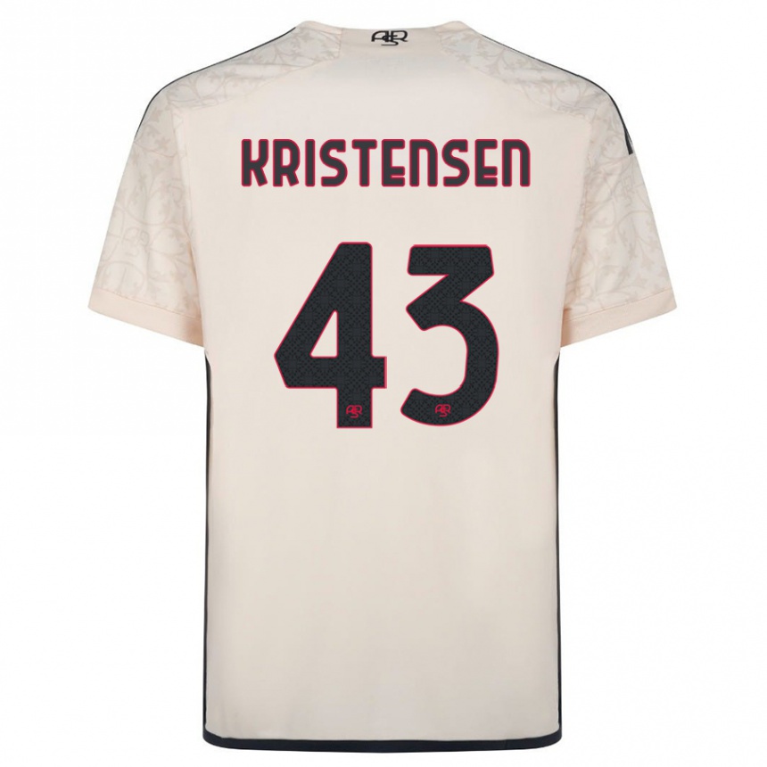 Damen Fußball Rasmus Kristensen #43 Cremefarben Auswärtstrikot Trikot 2023/24 T-Shirt Luxemburg