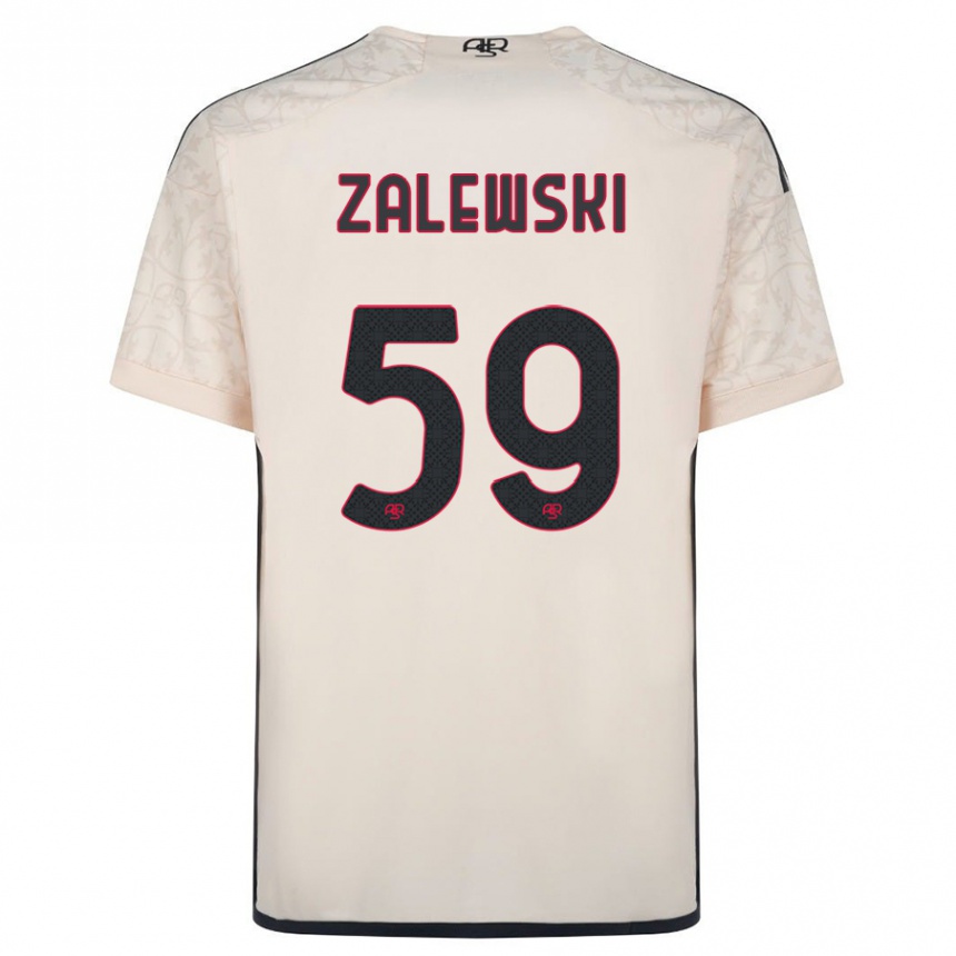 Damen Fußball Nicola Zalewski #59 Cremefarben Auswärtstrikot Trikot 2023/24 T-Shirt Luxemburg